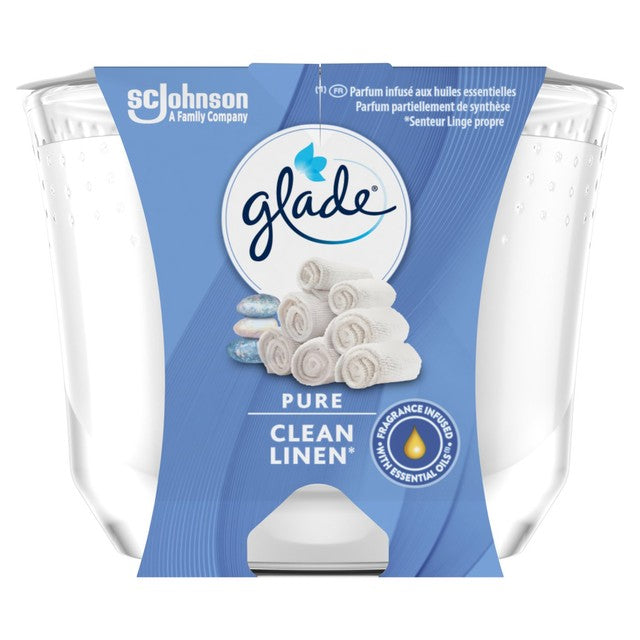 Glade Clean Linen scented candle 204g, UK version