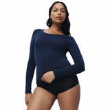 M&S Women's Heatgen Thermal Long Sleeve Tops Navy Thermal Tops Size 16