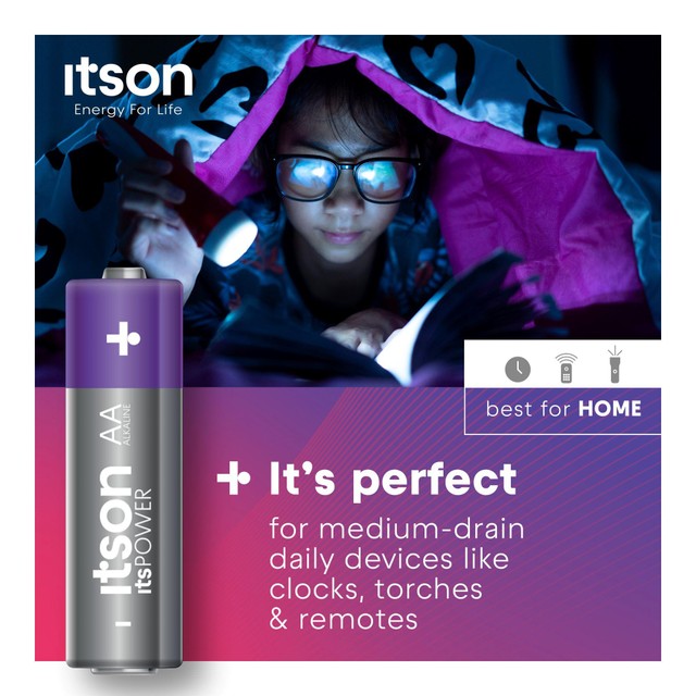 ITSON AA alkaline batteries 10-pack, UK version