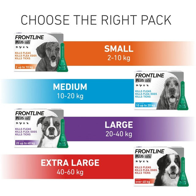 Frontline Plus spot-on treatment medium dogs - British product