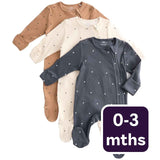 M&S Heart Sleepsuit Pewter 0-3 months, imported from the UK