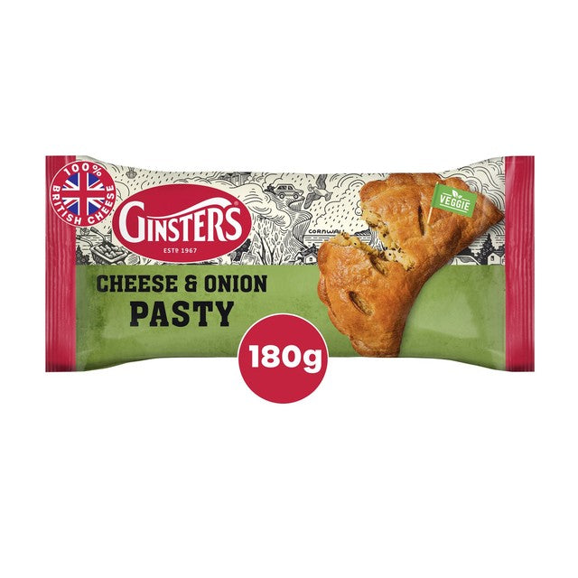 Ginsters Cheese & Onion pasty 180g, UK version