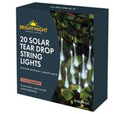 Gem Imports Tear Drop Solar String Lights Bright White 20 Light Outdoor String