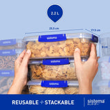 Sistema Klip It Plus food storage containers 3x2.2L (British brand)
