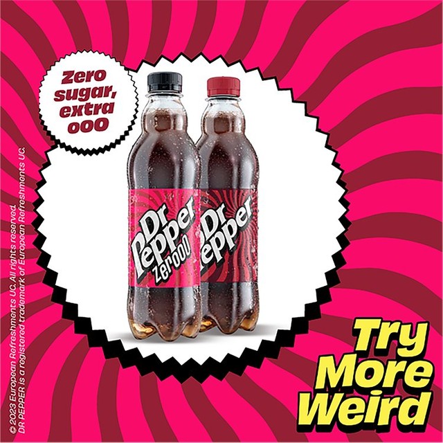 Dr Pepper Zero soft drink 12x500ml - British product