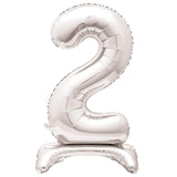 Unique Party silver foil number 2 balloon 76cm, UK version