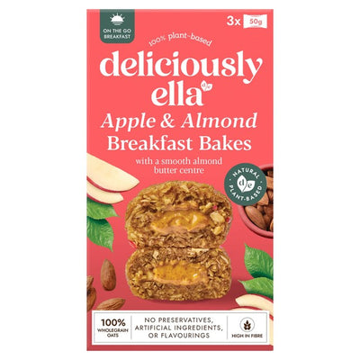 Deliciously Ella Apple & Almond Breakfast Bakes Gluten-Free Oat Biscuits 3 x 50g