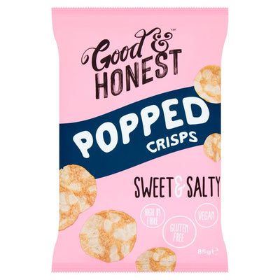 Chips soufflées Good & Honest, sucrées et salées, à base de soja et de pommes de terre, 85g