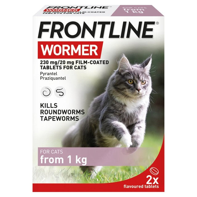 Frontline Cat Wormer Film Coated Tablets 2 per pack - British product