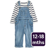 M&S Denim Dungaree Set Dark Denim 12-18 Months