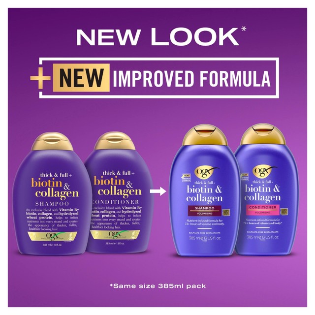 OGX Thick & Full Biotin & Collagen Conditioner 385ml, imported from the UK