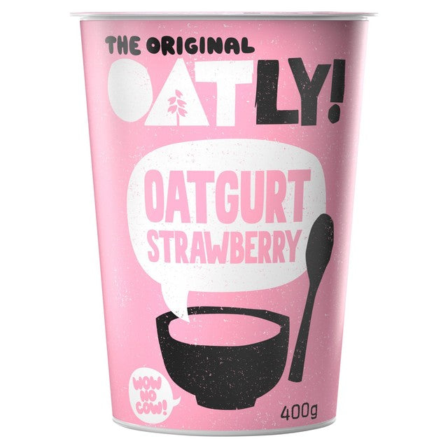 Oatly oat-based yogurt alternative strawberry 400g, imported from the UK