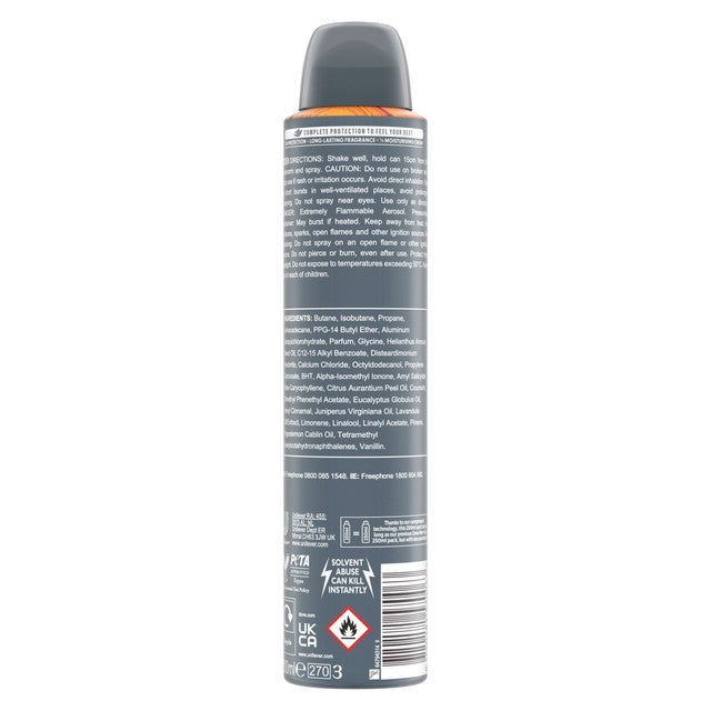 Dove Men+Care Advanced Sandalwood Vanilla Antiperspirant Spray 200ml - British product