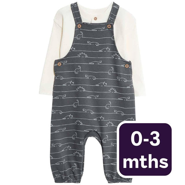 M&S Dino baby outfit carbon 0-3 months, imported from the UK