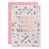 M&S Flower Pattern Birthday Card 13.8cm x 20.2cm