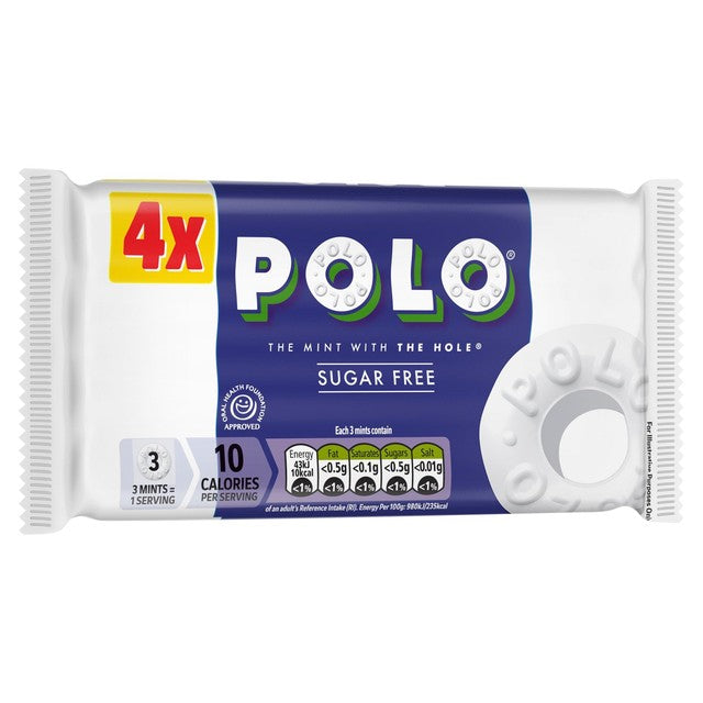 Polo Sugar Free mint sweets multipack 4 x 34g, imported from the UK