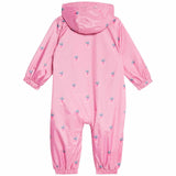 M&S girls strawberry hooded puddlesuit pink 6-9 months, imported from the UK