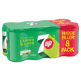 7up Regular Lemon and Lime Soft Drink 330ml Pack of 8