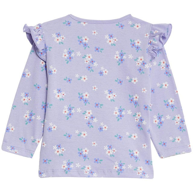 M&S floral baby top purple 0-3 months, imported from the UK