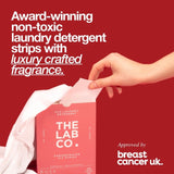 The Lab Co. non-bio laundry detergent sheets with energising scent for 64 loads (British brand)