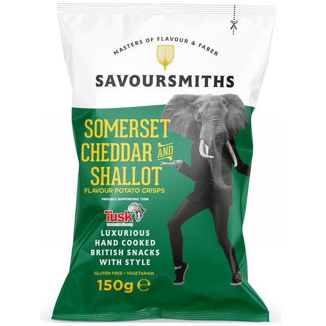 Savoursmiths Somerset Cheddar and Shallot crisps 150g (British brand)