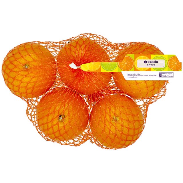 Ocado oranges 5 per pack, imported from the UK