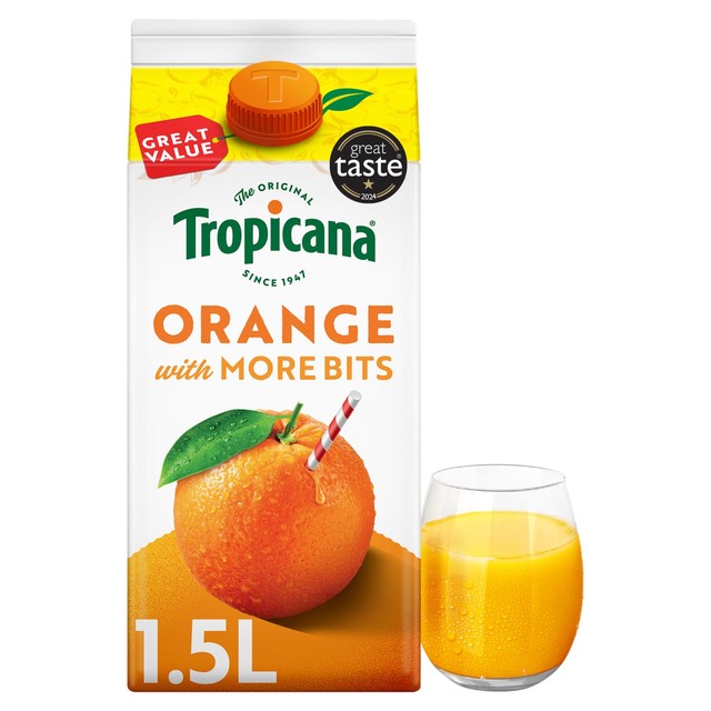 Tropicana Orange Juice with extra juicy bits 1.5L (British brand)