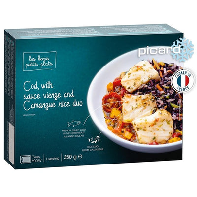Picard Cod with Camargue Rice & Sauce Vierge Frozen Meal 350g