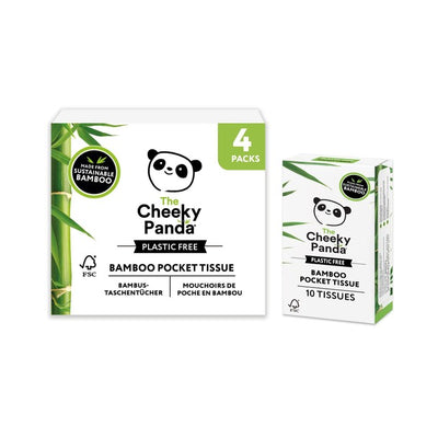 The Cheeky Panda Bamboo Plastfri Lommetørkepapir 4x10 Pakke