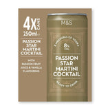 M&S passionfruit martini cocktail drink 4 x 25cl, imported from the UK