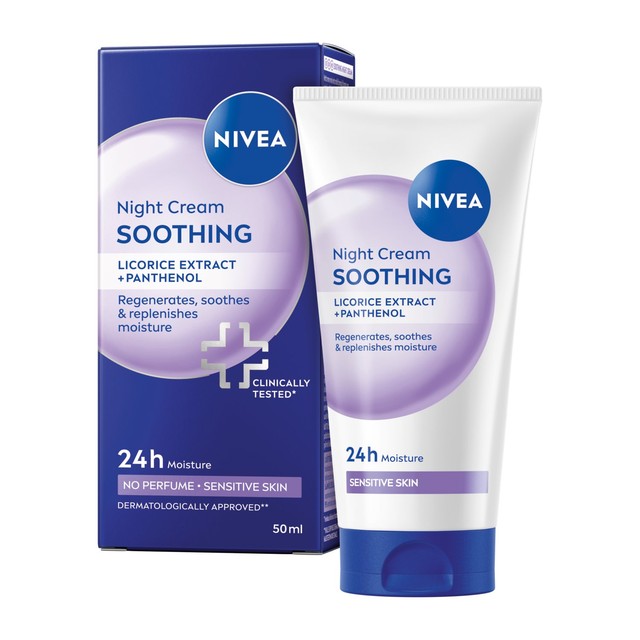 Nivea night cream for sensitive skin 50ml, imported from the UK