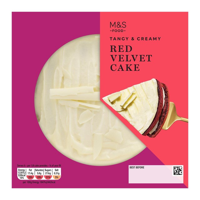 M&S red velvet cake 460g, imported from the UK