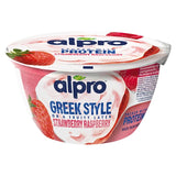 Alpro strawberry raspberry Greek style yoghurt alternative 150g - British product