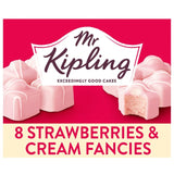 Mr Kipling Strawberries and Cream Fancies 8 pack sponge cakes, imported from the UK