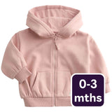 M&S Zip Up Hoodie Pink Baby Hoodie 0-3 Months