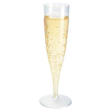 Duni plastic champagne flutes 135ml, imported from the UK
