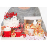 Anniversary House red glitter Merry Christmas cake topper, imported from the UK