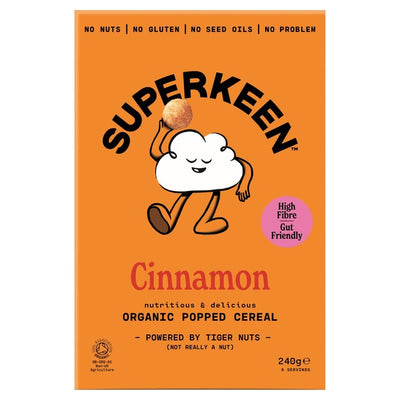 Superkeen Organic Cinnamon Tiger Nut Popped Cereal 240g