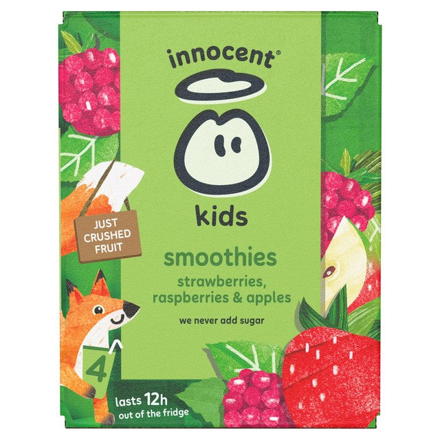 Innocent Kids Strawberry Raspberry Apple Smoothies 4 x 150ml - British product