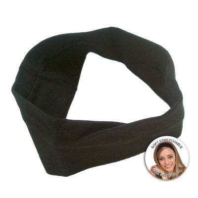 Basicare Black Cotton Headband Super Stretchy Hair Band One Size Fits All