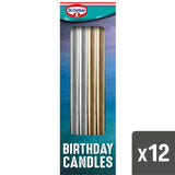 Dr. Oetker Metallic Birthday Candles 12 Pack