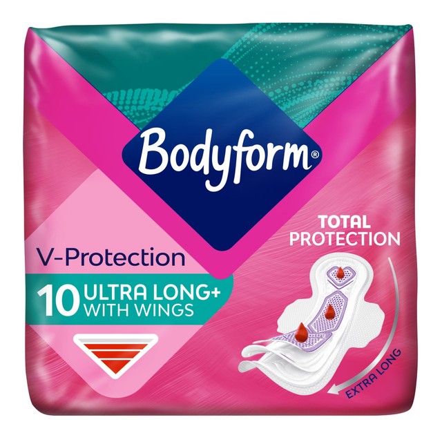 Bodyform ultra long sanitary towels with wings 10 pack - British product