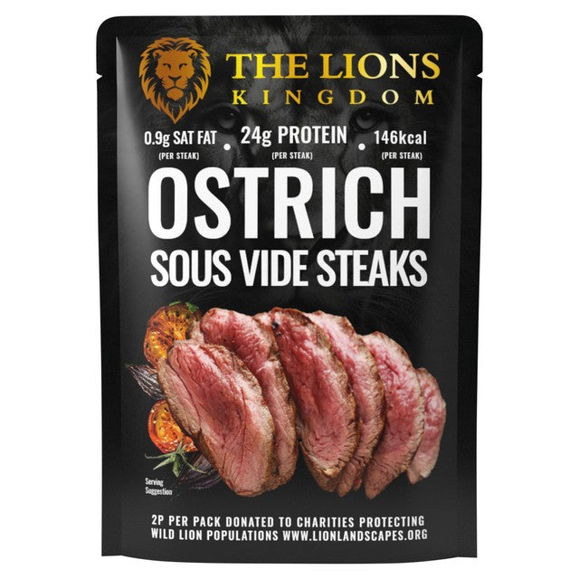 The Lions Kingdom ostrich fillets part-cooked in BBQ sauce 250g (British brand)