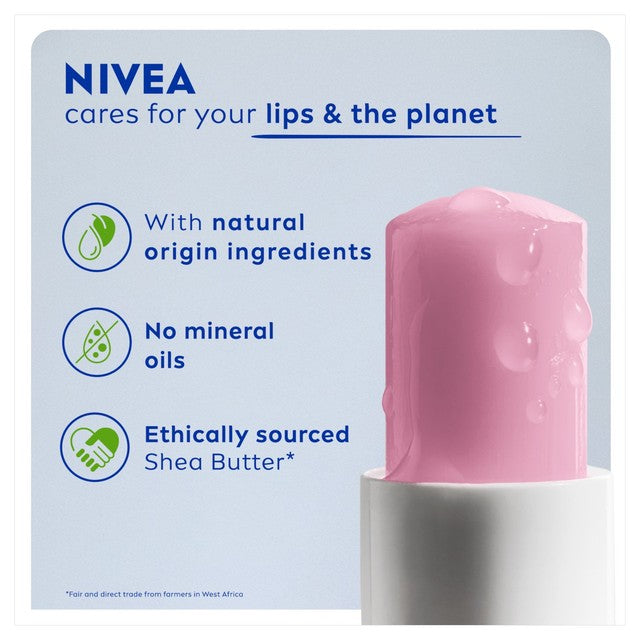 Nivea Soft Rose lip balm 4.8g, imported from the UK