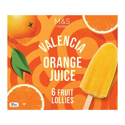 M&S Valencia Orange Juice Ice Lollies 6 x 80g