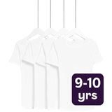 M&S Unisex Short Sleeve Cotton Vests White 9-10 Years