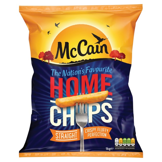 McCain frozen potato chips Straight Cut 1kg, imported from the UK