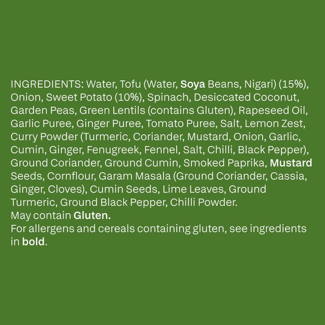 all plants Spinach & Tofu Curry 300g - British product
