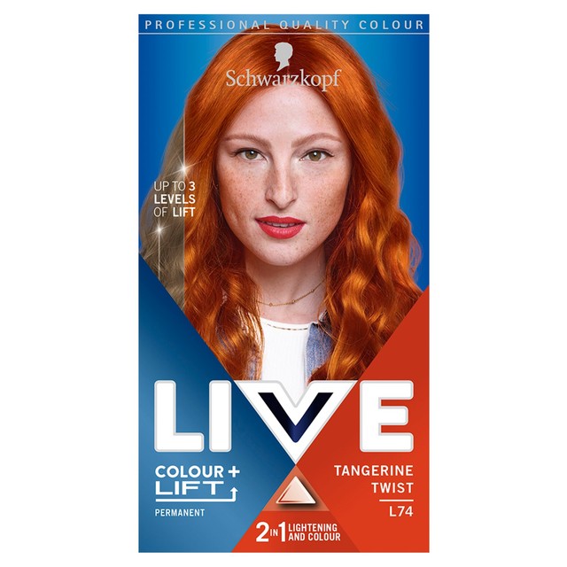 Schwarzkopf copper hair dye Tangerine Twist L74 (British brand)
