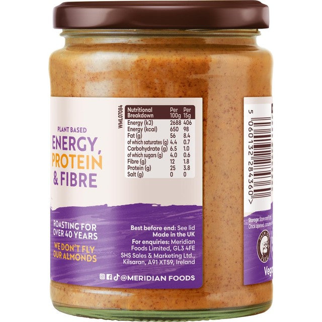 Meridian Smooth Almond Butter 100% 470g, imported from the UK